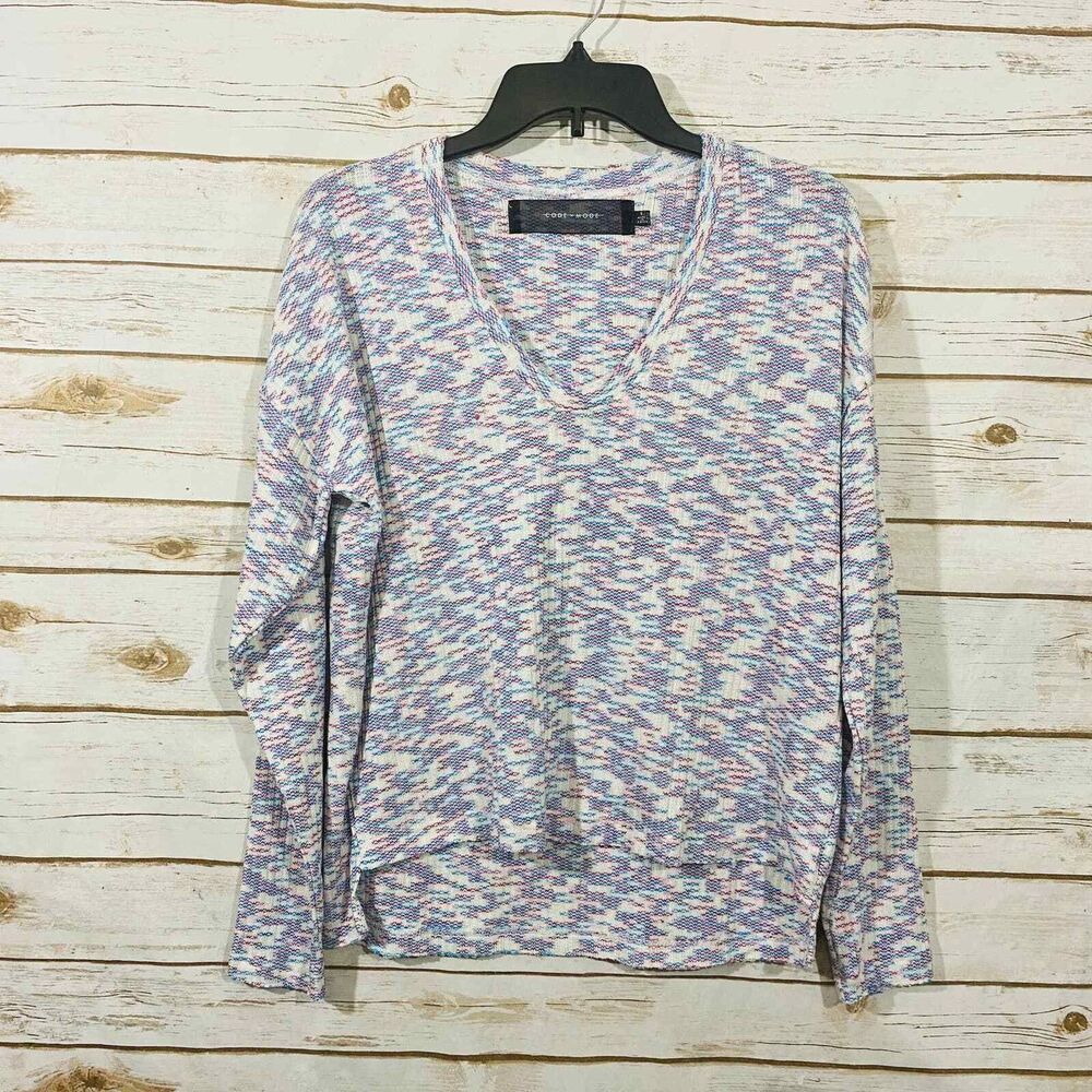 Code Mode Women's Multi Check V Neck Long Sleeve … - image 1